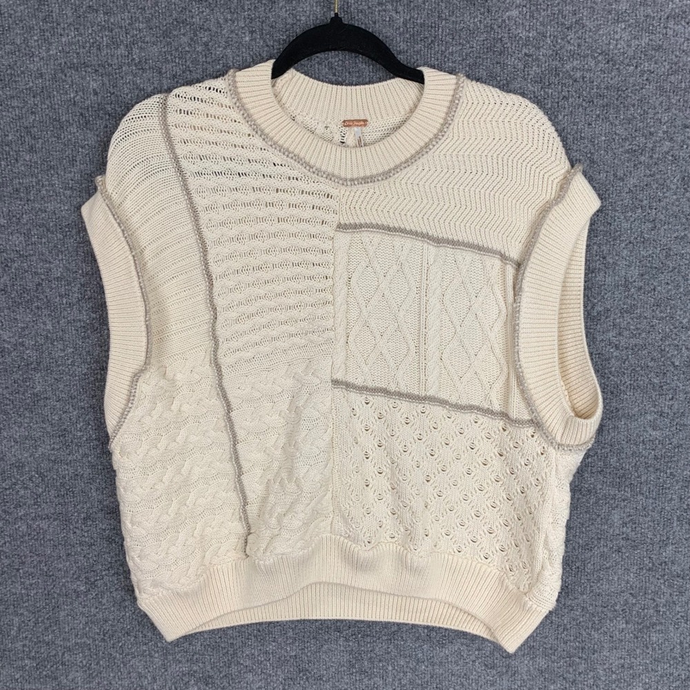 Free People Take The Plunge Vest Knit Sweater Vest Women's Size S‎
